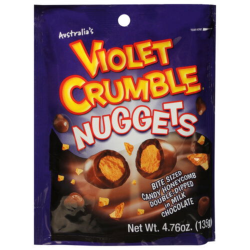 Violet Crumble Nuggets Candy, Honeycomb, Bite-Sized