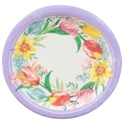 Party Creations Plates, Beautiful Blooms