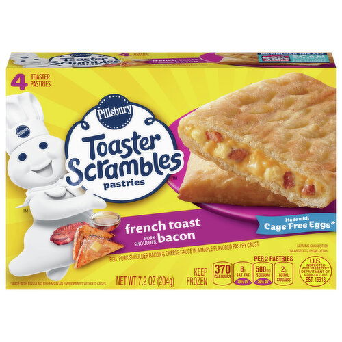 Pillsbury Toaster Scrambles Toaster Pastries, French Toast Bacon