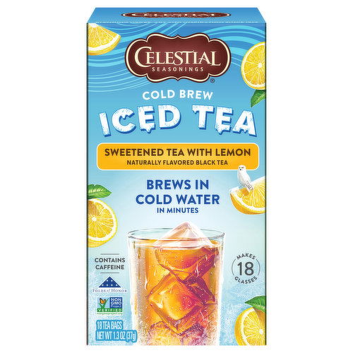 Celestial Seasonings Iced Tea, Cold Brew, Sweetened Tea with Lemon, Tea Bags