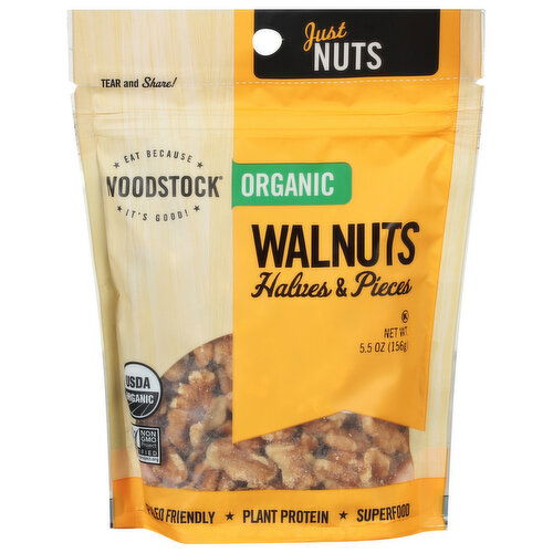 Woodstock Walnuts, Organic, Halves & Pieces