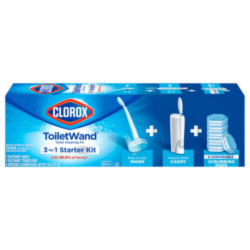 Clorox ToiletWand Toilet Cleaning Kit, 3-in-1 Starter Kit