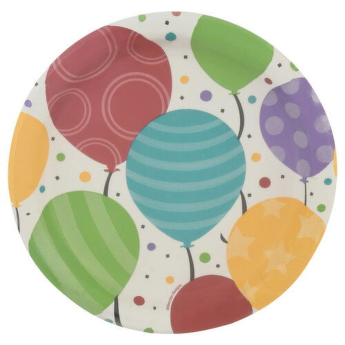 Celebrations Plates, Shimmering Balloons