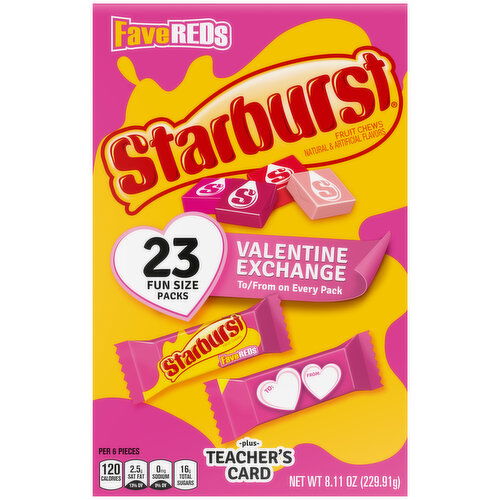 Starburst STARBURST FaveREDS Chewy Candy Valentine's Exchange, 8.11 Oz Box