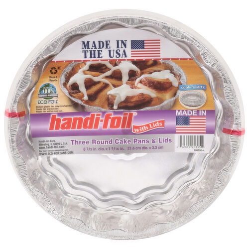 Handi-Foil Cake Pans & Lids, Round