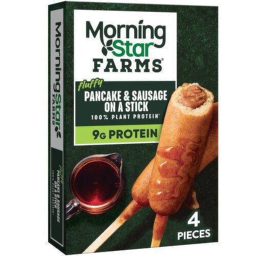 MorningStar Farms Plant Based Pancake and Sausage on a Stick, Original