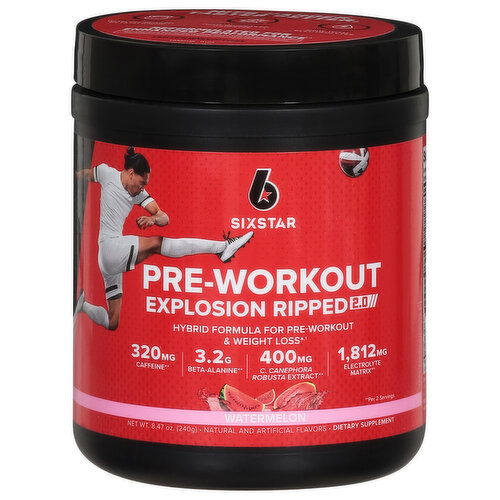 Six Star Pre-Workout, Explosion Ripped 2.0, Watermelon