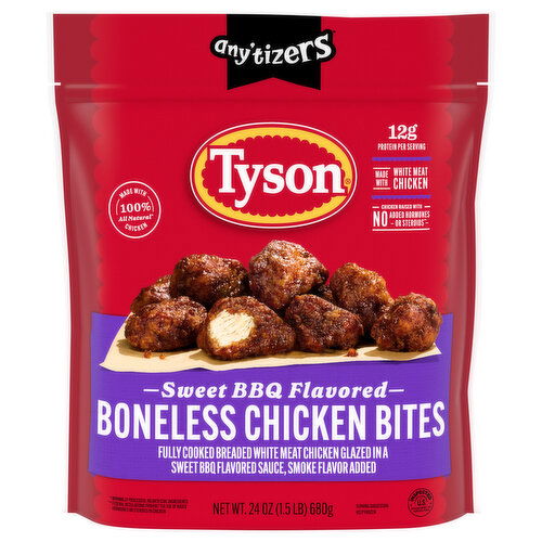 Tyson Any'tizers Frozen Sweet BBQ Flavored Boneless Chicken Bites