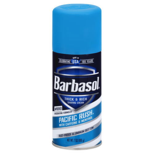 Barbasol Shaving Cream, Pacific Rush, Thick & Rich