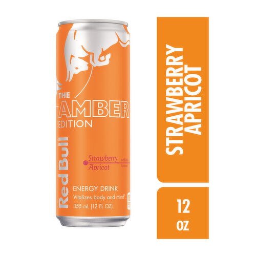 Red Bull Amber Edition Energy Drink, Strawberry Apricot, 80mg Caffeine