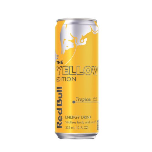 Red Bull Yellow Edition Energy Drink, Tropical, 114mg Caffeine