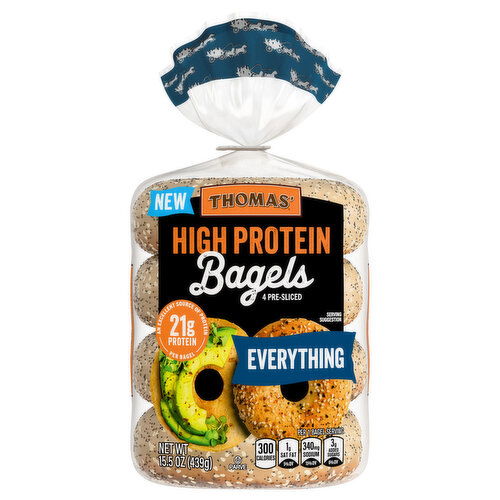 Thomas' Pre-Sliced High Protein Everything Bagels