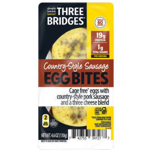 Three Bridges Egg Bites, Country-Style Sausage