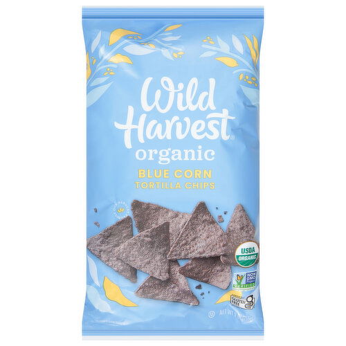 Wild Harvest Tortilla Chips, Organic, Blue Corn