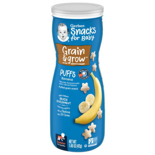 Gerber Snacks for Baby Puffs, Banana, Grain & Grow, Crawler (8+ Months)