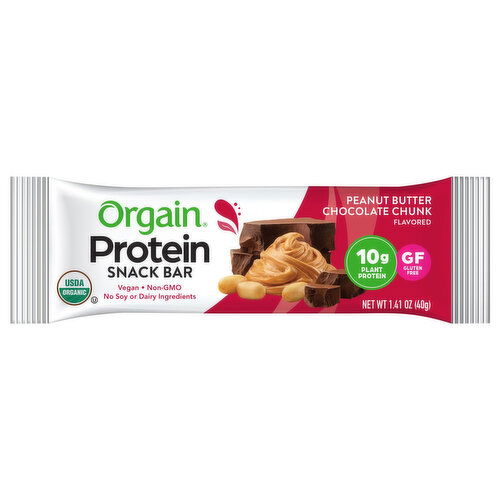 Orgain Protein Peanut Butter Chocolate Chunk Snack Bar