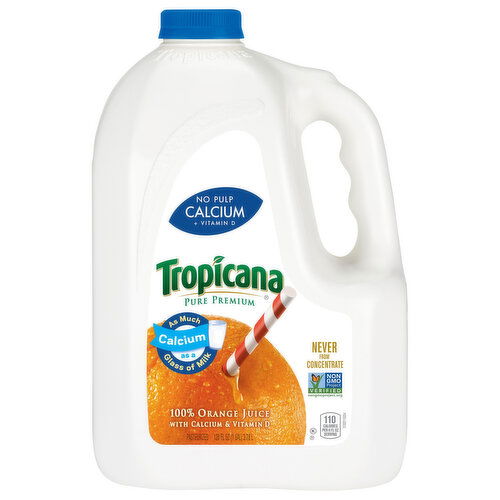 Tropicana No Pulp Pure Premium 100% Orange Juice