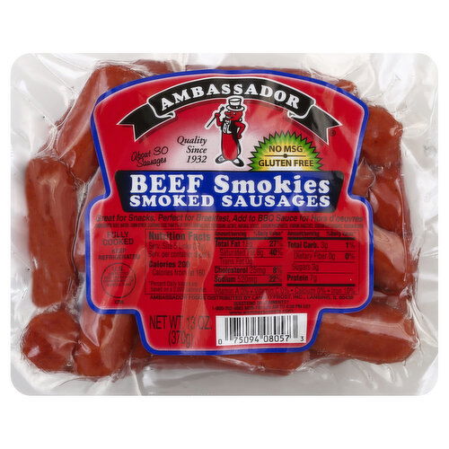 Ambassador Smoked Sausages, Beef Smokies