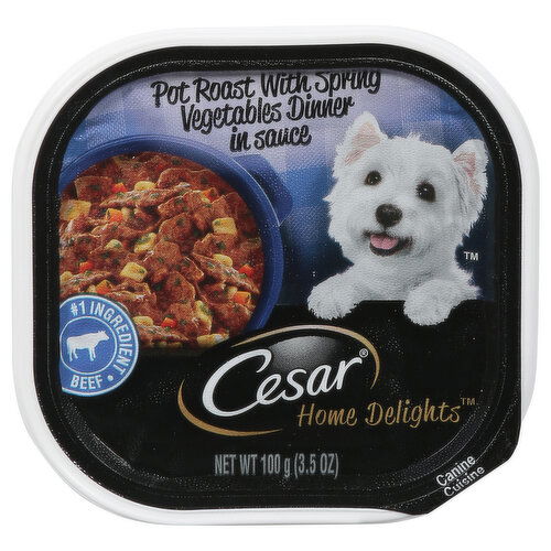 Cesar Home Delights Canine Cuisine, Pot Roast with Spring Vegetables Dinner in Sauce