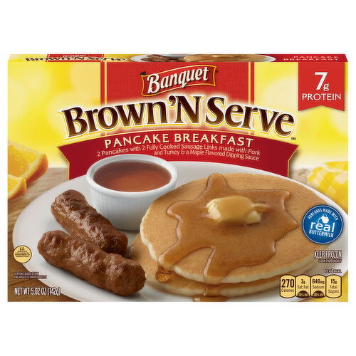 Banquet Brown 'N Serve Pancake Breakfast, Frozen Meal