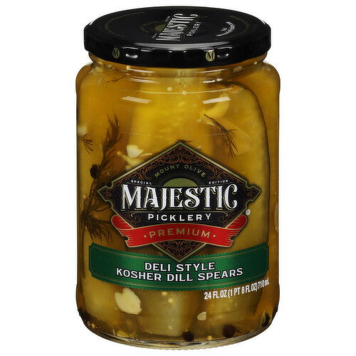 Majestic Picklery Kosher Dill Spears, Deli Style, Premium