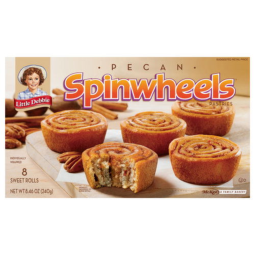 Little Debbie Spinwheels Pastries, Pecan, Sweet Rolls