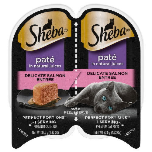 Sheba Perfect Portions Cat Food, Delicate Salmon Entree, Pate in Natural Juices