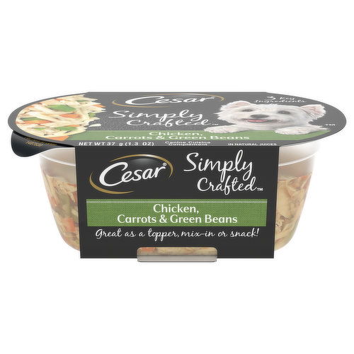 Cesar Simply Crafted Canine Cuisine Complement, Chicken, Carrots & Green Beans