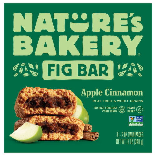 Nature's Bakery Fig Bar, Apple Cinnamon, Twin Packs