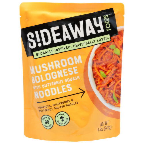 Sideaway Foods Noodles, Mushroom Bolognese with Butternut Squash