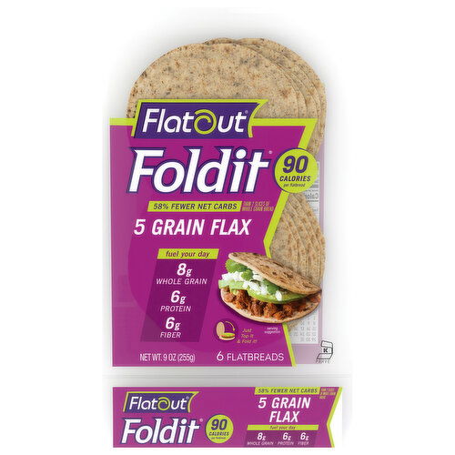 Flatout Foldit Flatbread, 5 Grain Flax