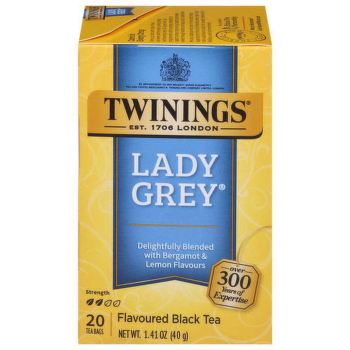 Twinings Flavoured Black Tea, Lady Grey, Tea Bags