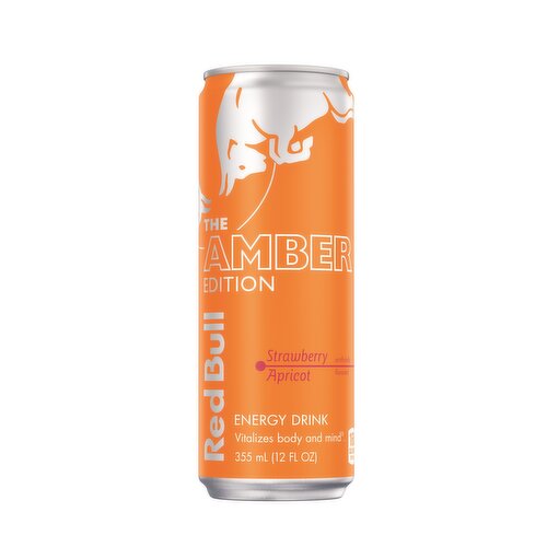Red Bull Amber Edition Energy Drink, Strawberry Apricot, 80mg Caffeine
