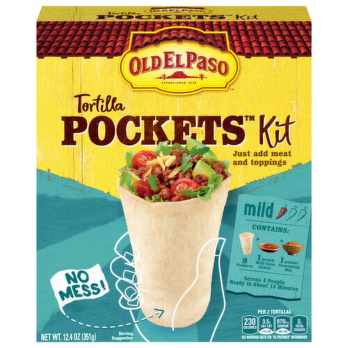 Old El Paso Tortilla Pockets Kit, Mild