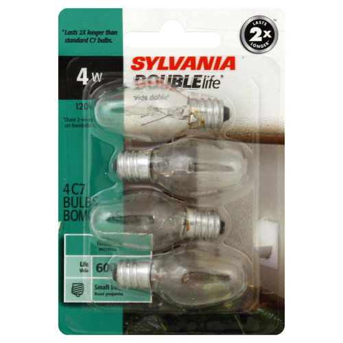 Sylvania Light Bulbs, C7, 4 Watts