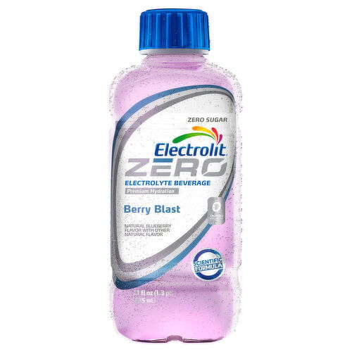 Electrolit Zero Electrolyte Beverage, Zero Sugar, Berry Blast