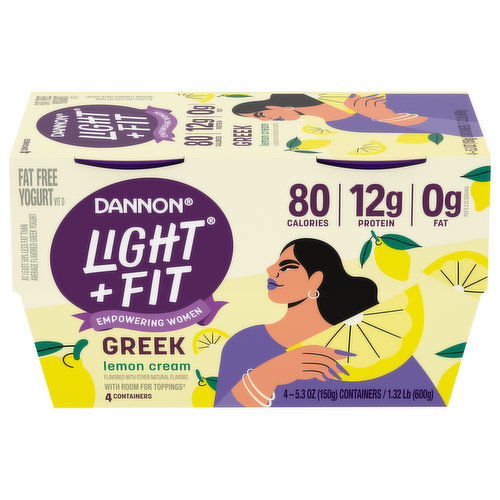 Dannon Light + Fit Yogurt, Lemon Cream, Greek