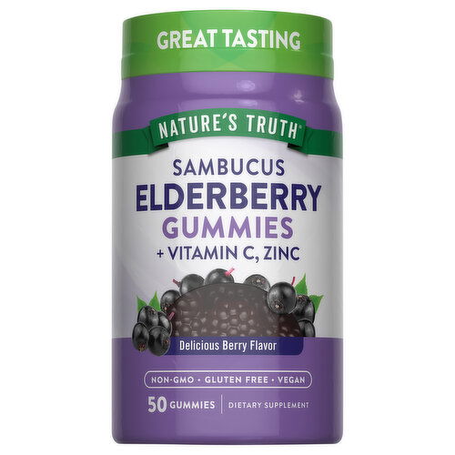Nature's Truth Gummies Delicious Berry Flavor Sambucus Elderberry