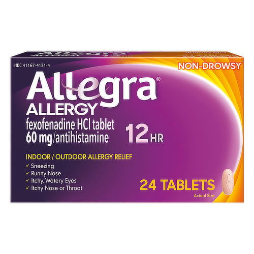 Allegra Allergy Relief, Indoor/Outdoor, Non-Drowsy, 12 Hr, Tablets