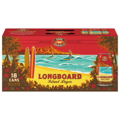 Kona Brewing Co Beer, Island Lager, Longboard, Liquid Aloha