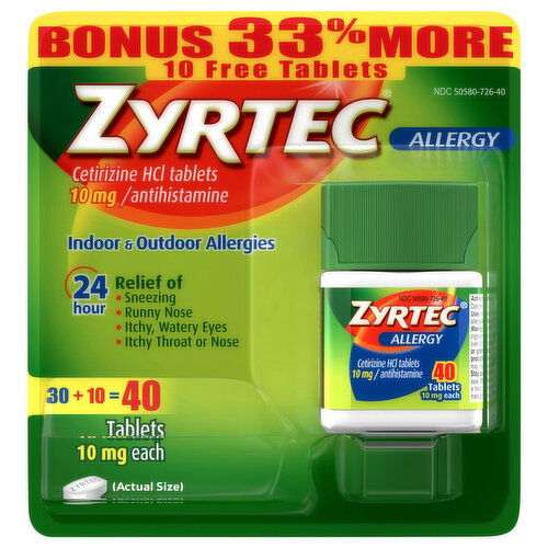 Zyrtec Tablets 10 mg Allergy