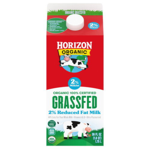 Horizon Organic Milk, Organic, 2% Reduced Fat, Grassfed