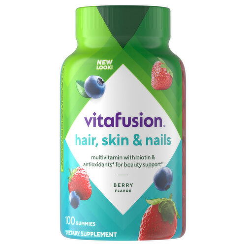 Vitafusion Hair, Skin & Nails, Gummies, Berry Flavor