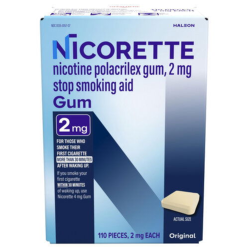 Nicorette Stop Smoking Aid, 2 mg, Gum, Original