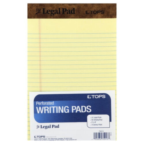 The Honey House Writing Pads, Perforated, Canary, Jr. Legal Rule