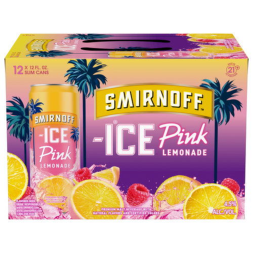 Smirnoff Ice Malt Beverage, Premium, Pink Lemonade