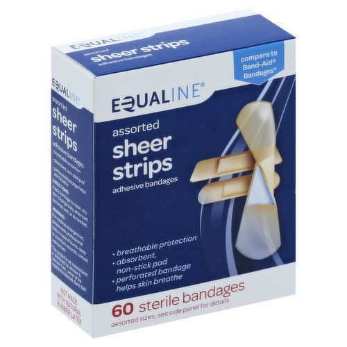 Equaline Bandages, Sterile, Sheer Strips, Assorted