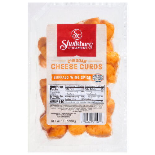 Shullsburg Creamery Cheese Curds, Buffalo Wing Spice, Cheddar