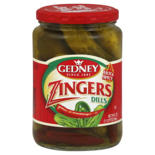 Gedney Zingers Dills, Hot & Spicy