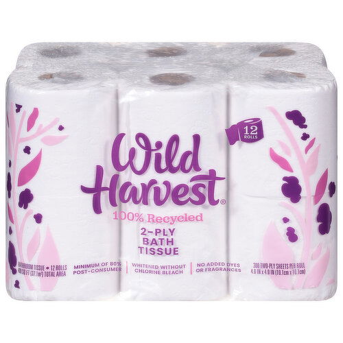 Wild Harvest Bathroom Tissue, 2-Ply